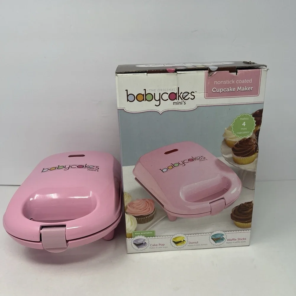 Babycakes Minis 4 Mini Cupcake Maker Nonstick Coated Baking Plate - Tested Works